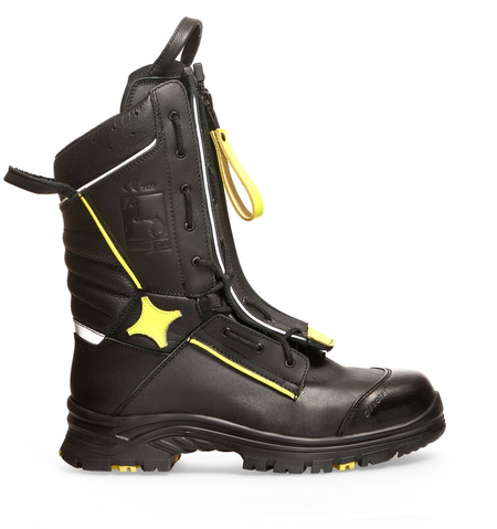 Feuerwehr Stiefel Membrane FALCON 832 Protektor Schwarz-Gelb F2A