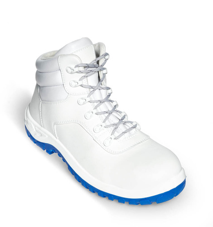 Berufsstiefel BASIC 364 Abeba Weiß Blaue Sohle O2