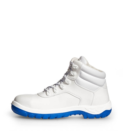 Berufsstiefel BASIC 364 Abeba Weiß Blaue Sohle O2