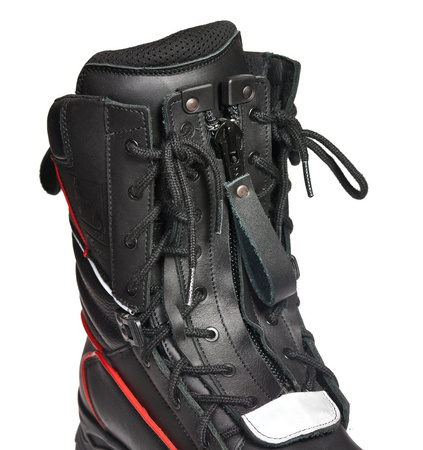 Feuerwehr Stiefel Membrane FALCON 835 Protektor Schwarz-Rot F2A