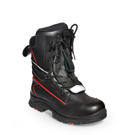 Feuerwehr Stiefel Membrane FALCON 835 Protektor Schwarz-Rot F2A